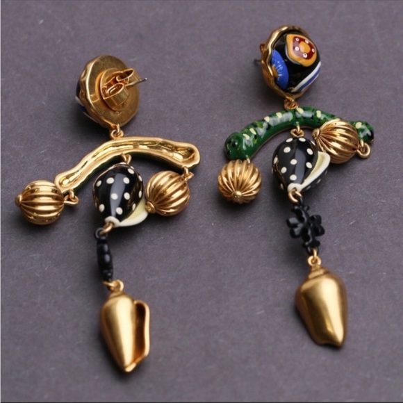 Tory Burch final sale Roxanne charms hand painted statement earrings - Picture 7 of 7